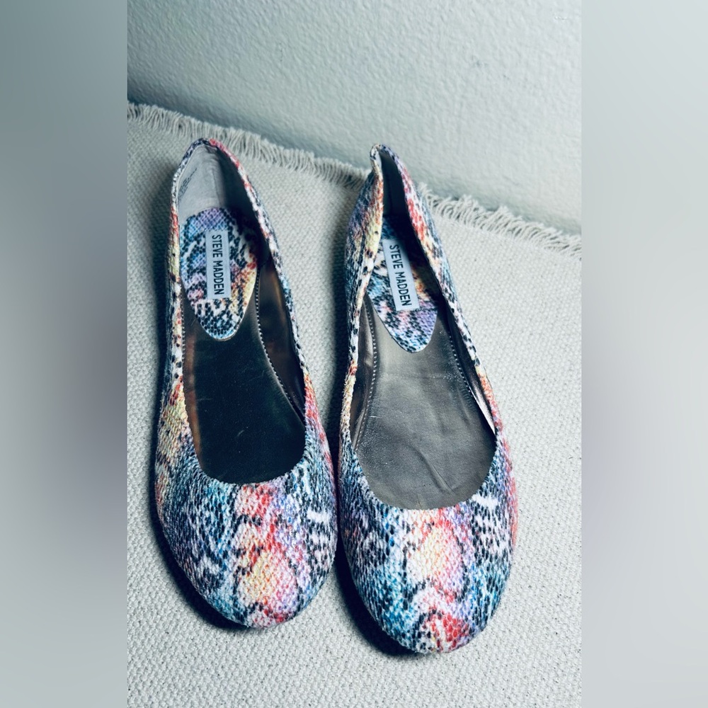 Steve Madden Heaven Colorful Snakeskin Flats